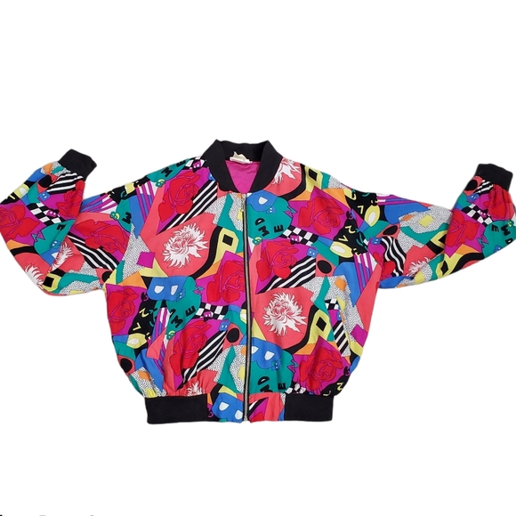 Vintage Jackets & Blazers - Vintage colourful bomber style jacket